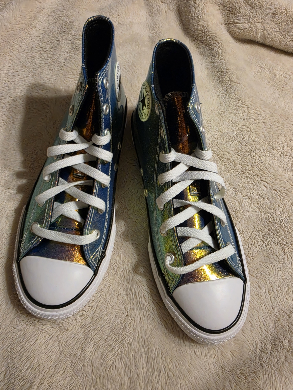 Converse Kids High Top Sneakers in Iridescent - Picture 2 of 5
